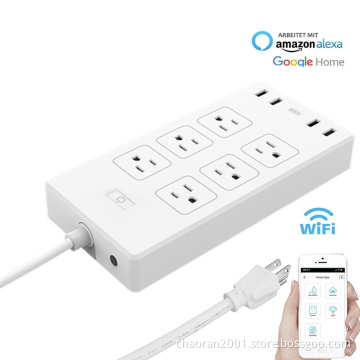 6 Socket 4 Port Usb Power Strip Surge Protector US Power Strip With Usb Charging Ports Extension Cord Power Strip